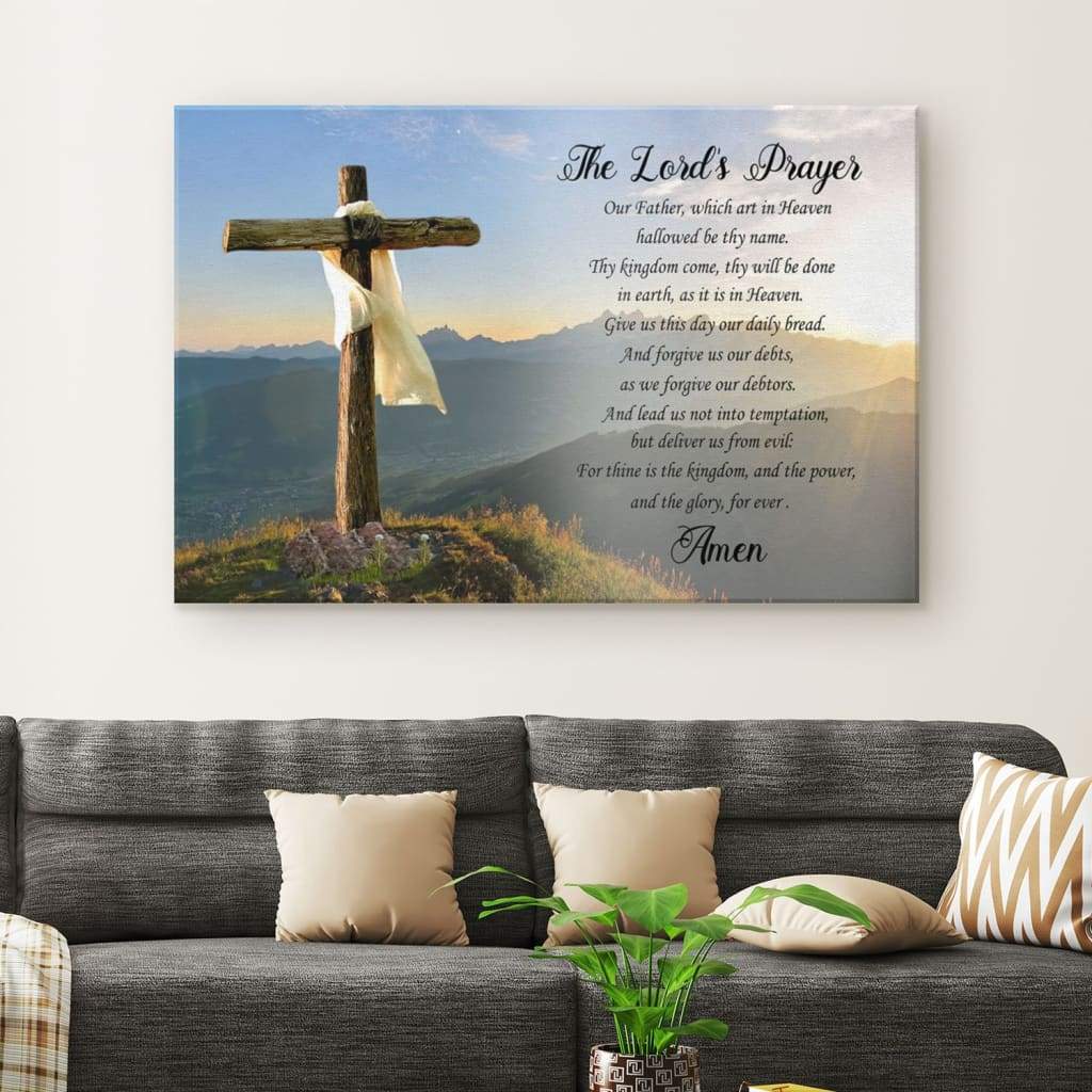 The Lord’s Prayer Canvas Print – Christian Wall Art Canvas – Religious Wall Decor