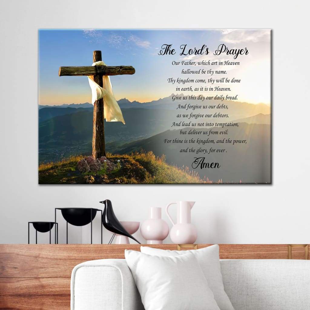 The Lord’s Prayer Canvas Print – Christian Wall Art Canvas – Religious Wall Decor