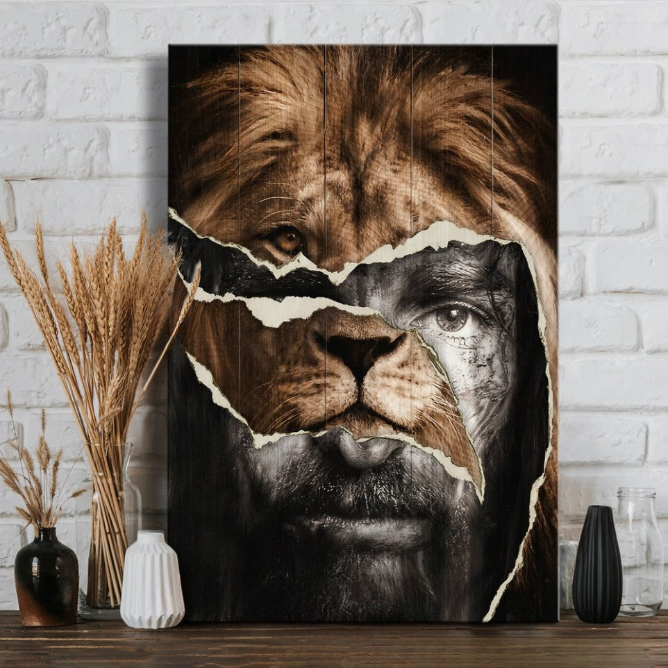 The Strength Of Jesus Lion God Canvas Wall Art – Christian Wall Posters – Religious Wall Decor