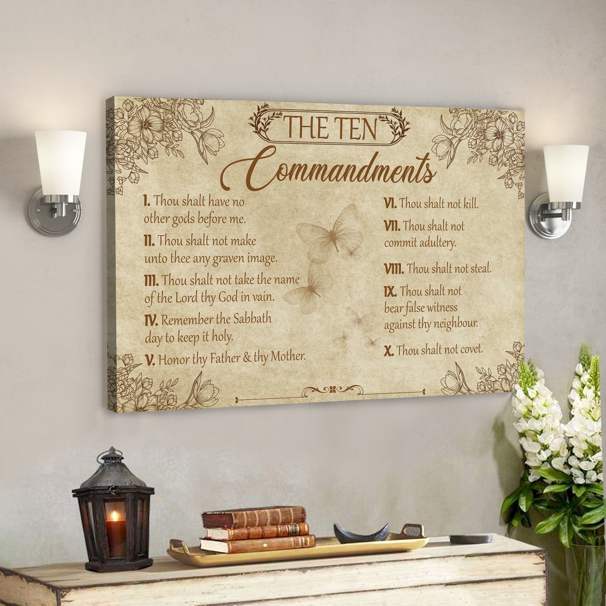 The Ten Commandments Wall Art – Christian Canvas Prints – Faith Canvas – Bible Verse Canvas