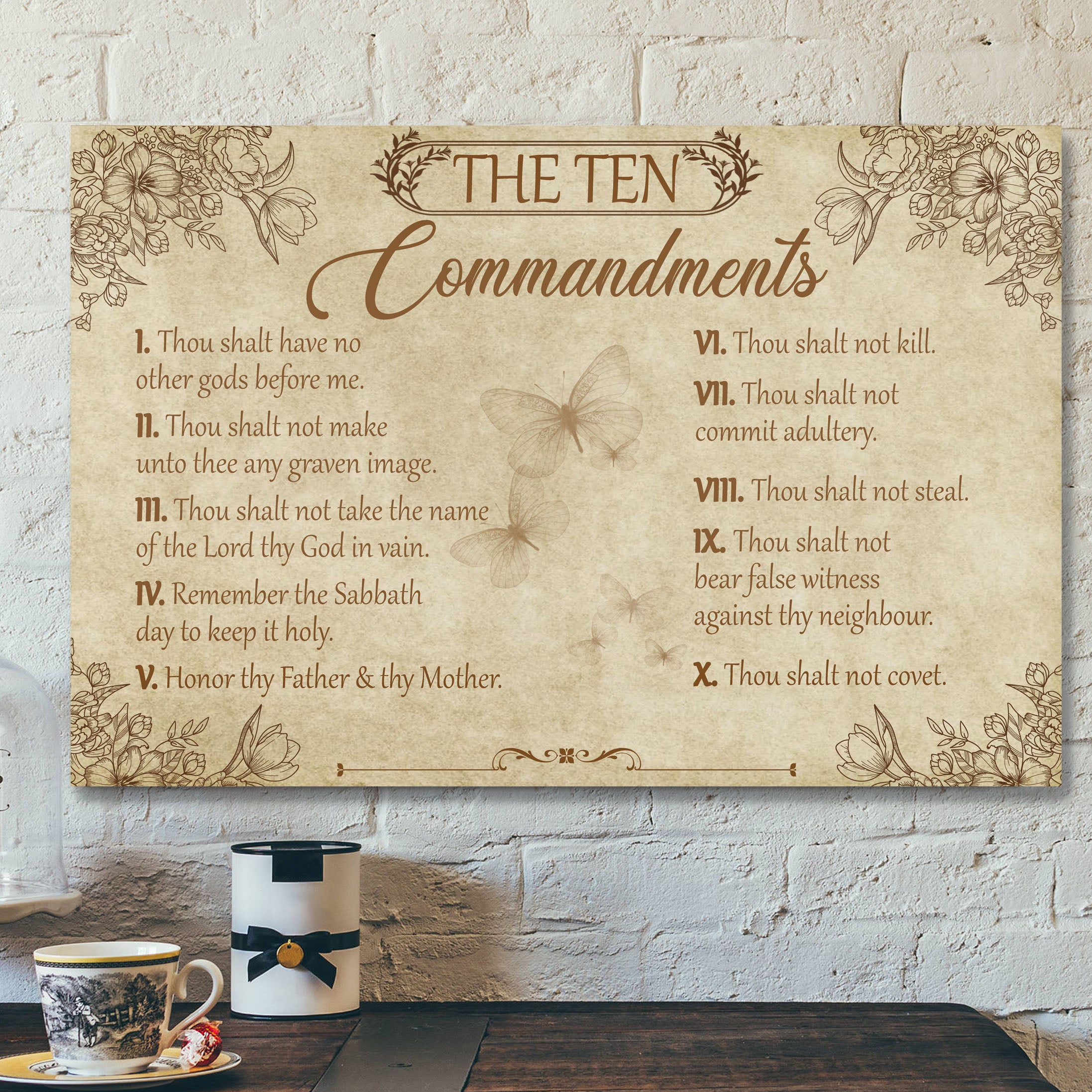 The Ten Commandments Wall Art – Christian Canvas Prints – Faith Canvas – Bible Verse Canvas