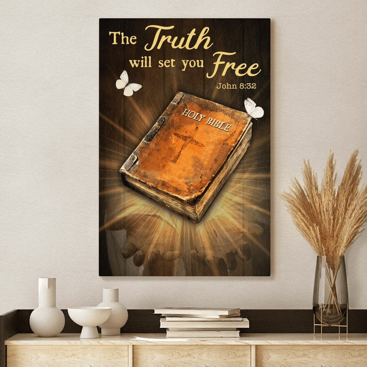 The Truth Will Set You Free Jesus Canvas Wall Art – Christian Wall Posters – Religious Wall Decor