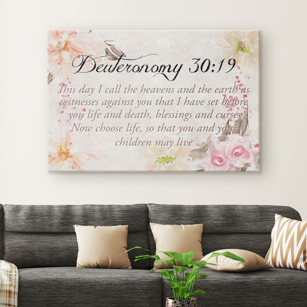 This Day I Call The Heavens And The Earth Deuteronomy 30 19 Canvas Wall Art – Christian Canvas – Faith Canvas