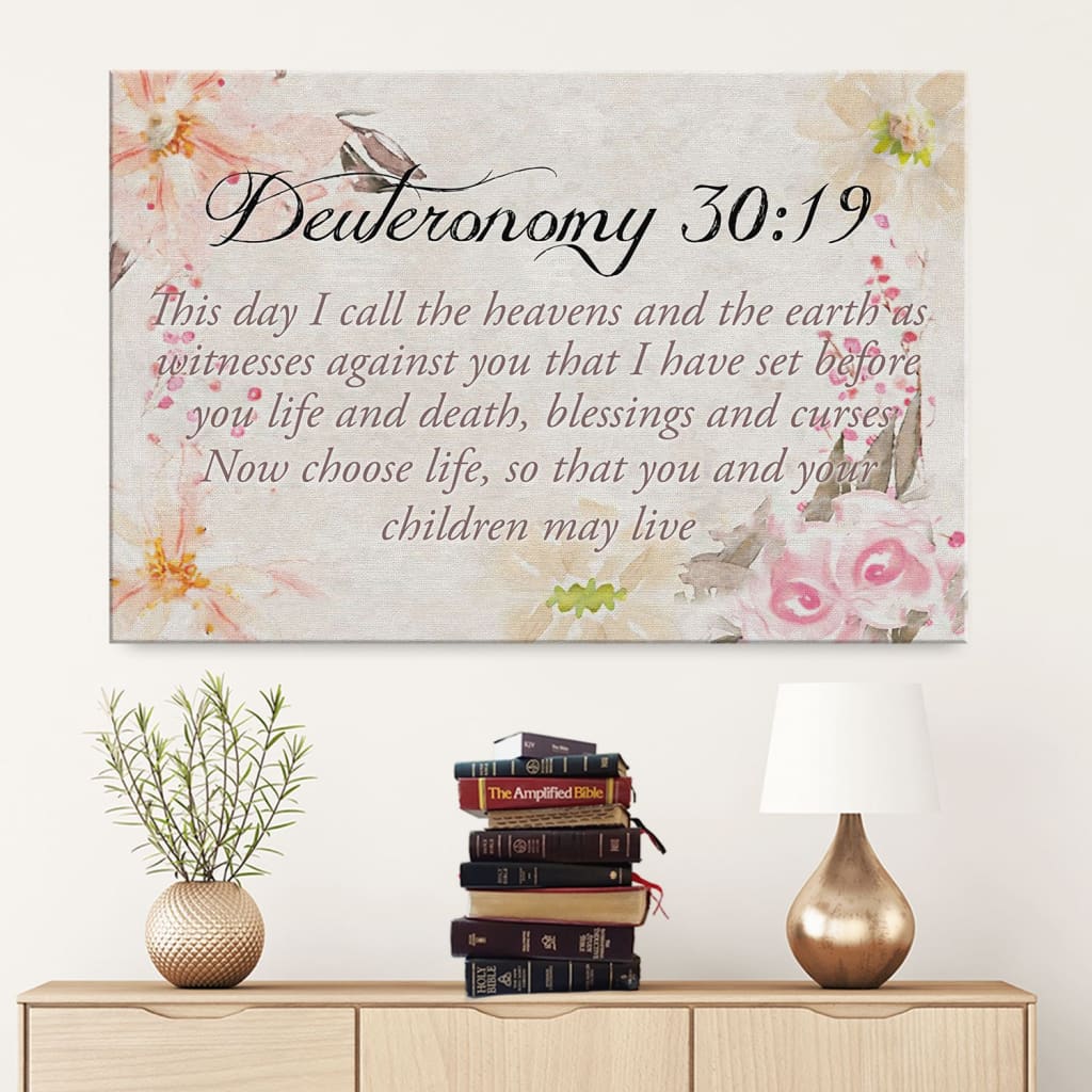 This Day I Call The Heavens And The Earth Deuteronomy 30 19 Canvas Wall Art – Christian Canvas – Faith Canvas