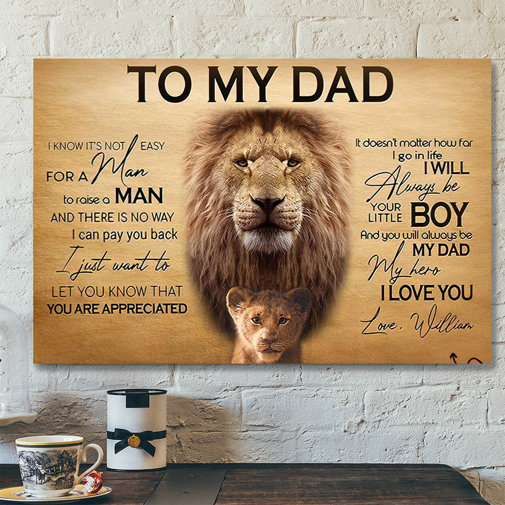 To My Dad – Lion Dad – I Can Pay You Back – Father’s Day Canvas Prints – Best Gift For Fathers Day