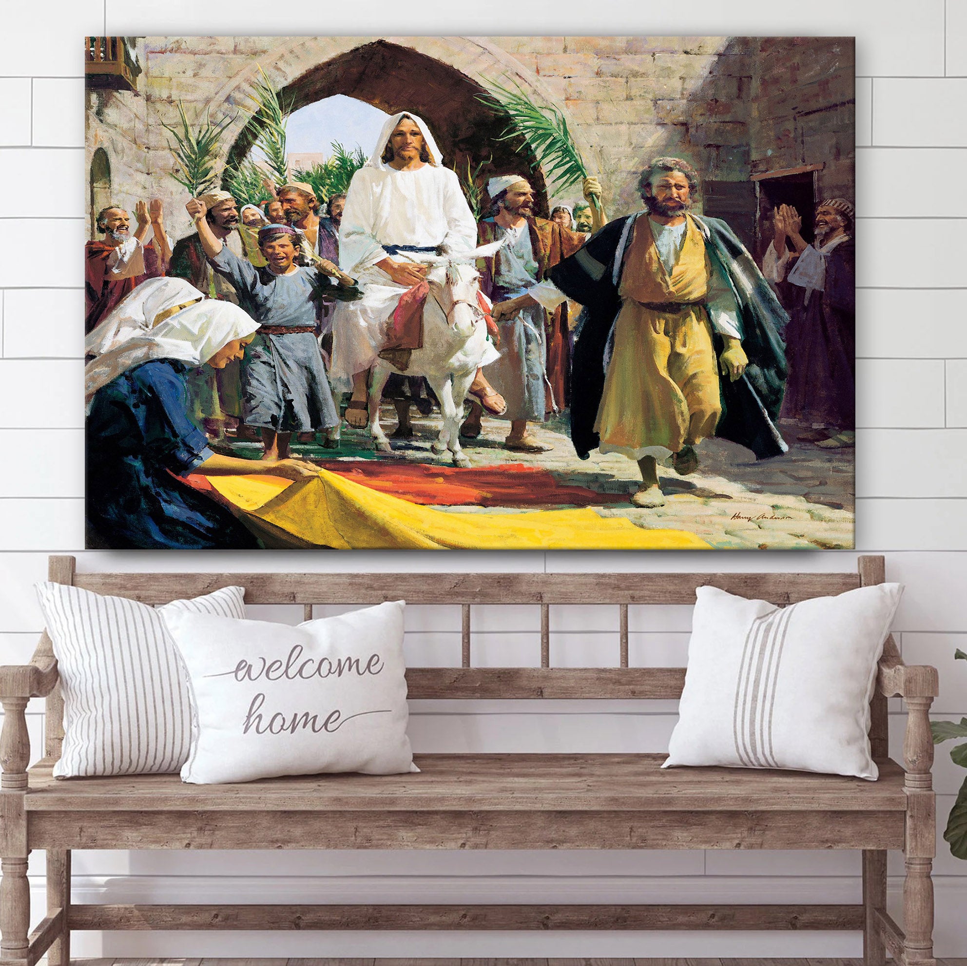 Triumphal Entry Canvas Pictures – Christian Paintings For Home – Religious Canvas Wall Decor