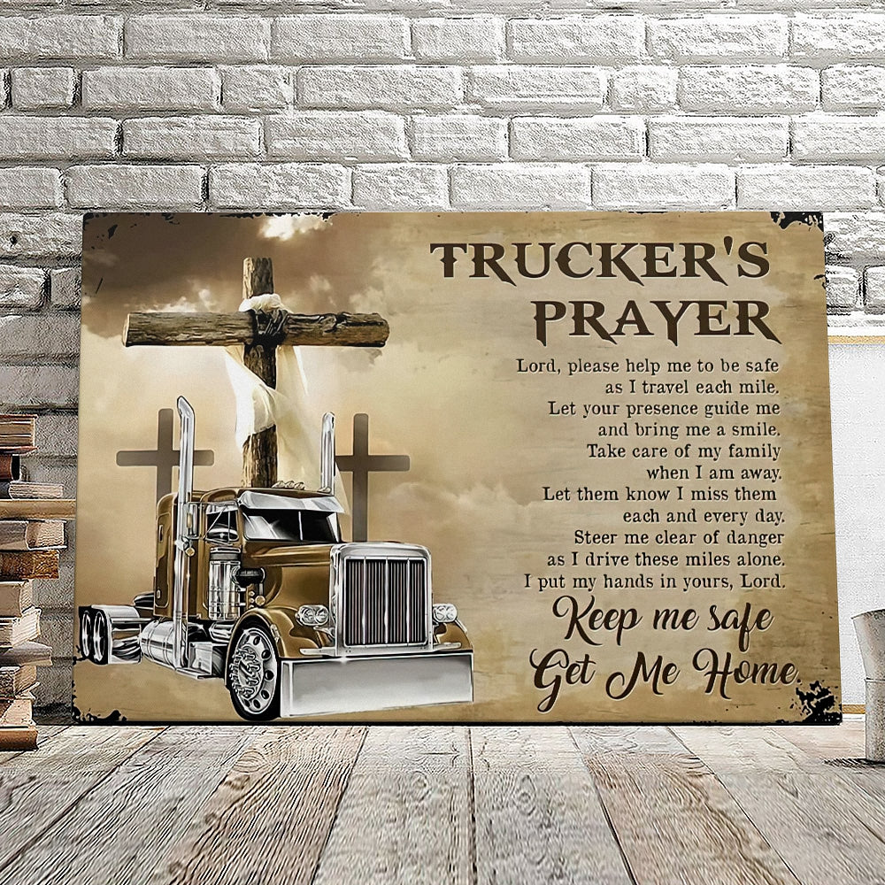 Trucker’s Prayer – Cross – Christian Canvas Prints – Faith Canvas – Bible Verse Canvas