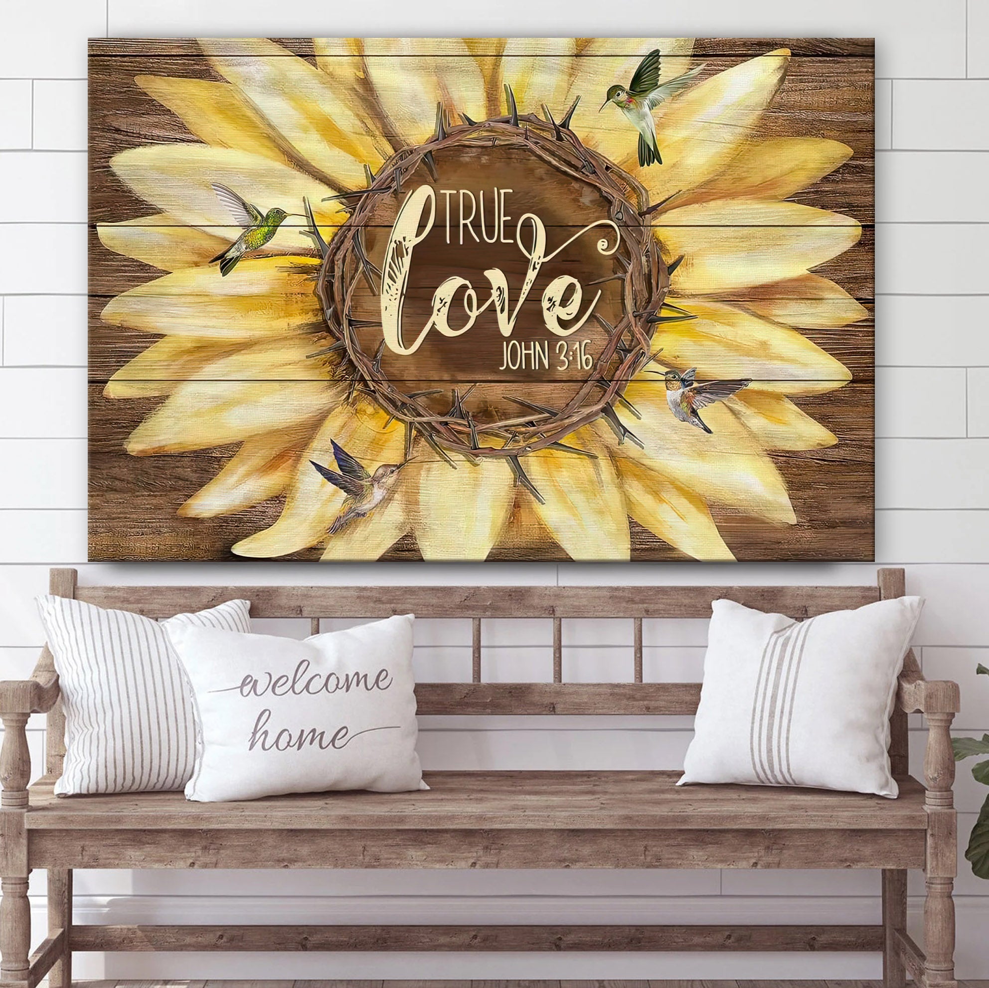 True Love Christian Canvas Art – John 3 16 Christian Wall Decor