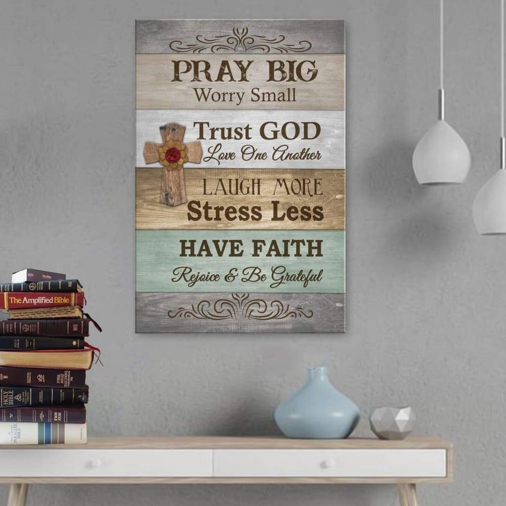 Trust God Love One Another Canvas Wall Art – Christian Poster – Religious Wall Decor