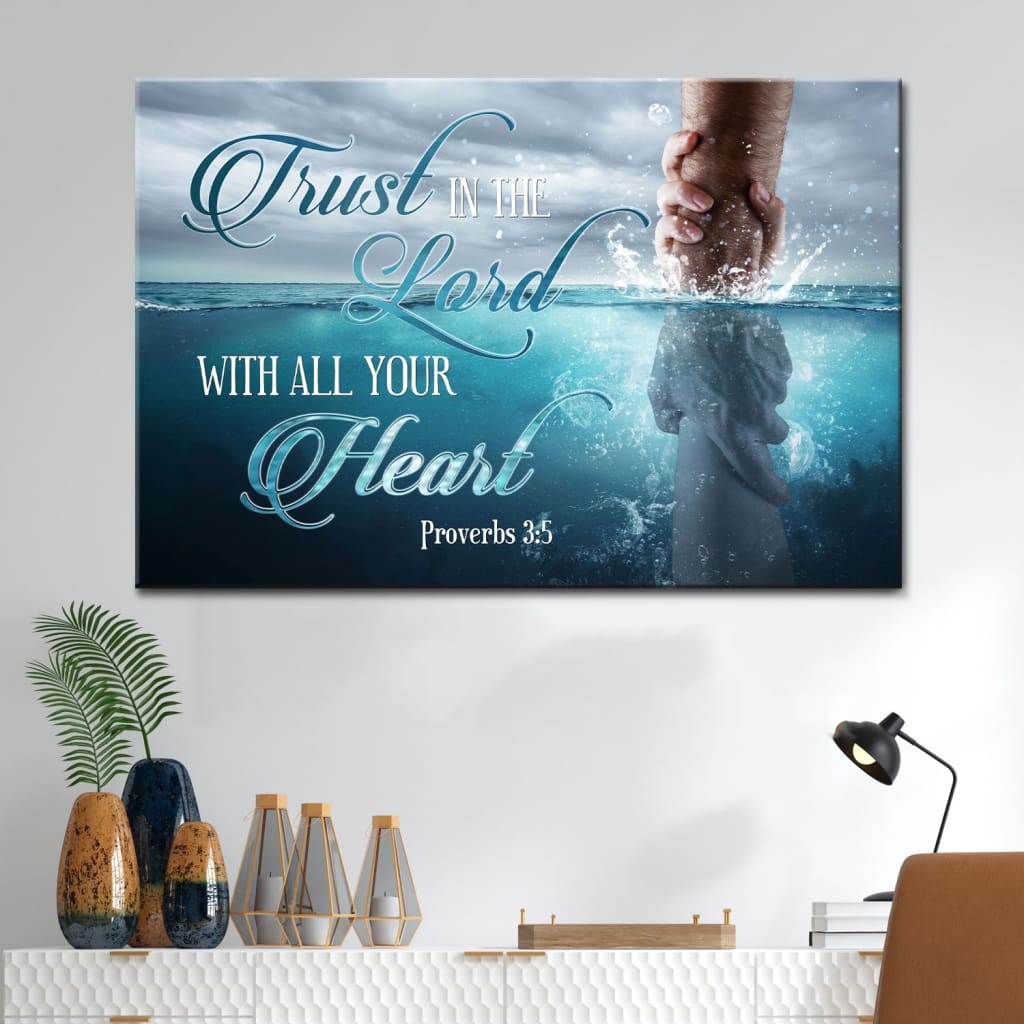 Trust In The Lord With All Your Heart Sparrows, Wall Art Canvas