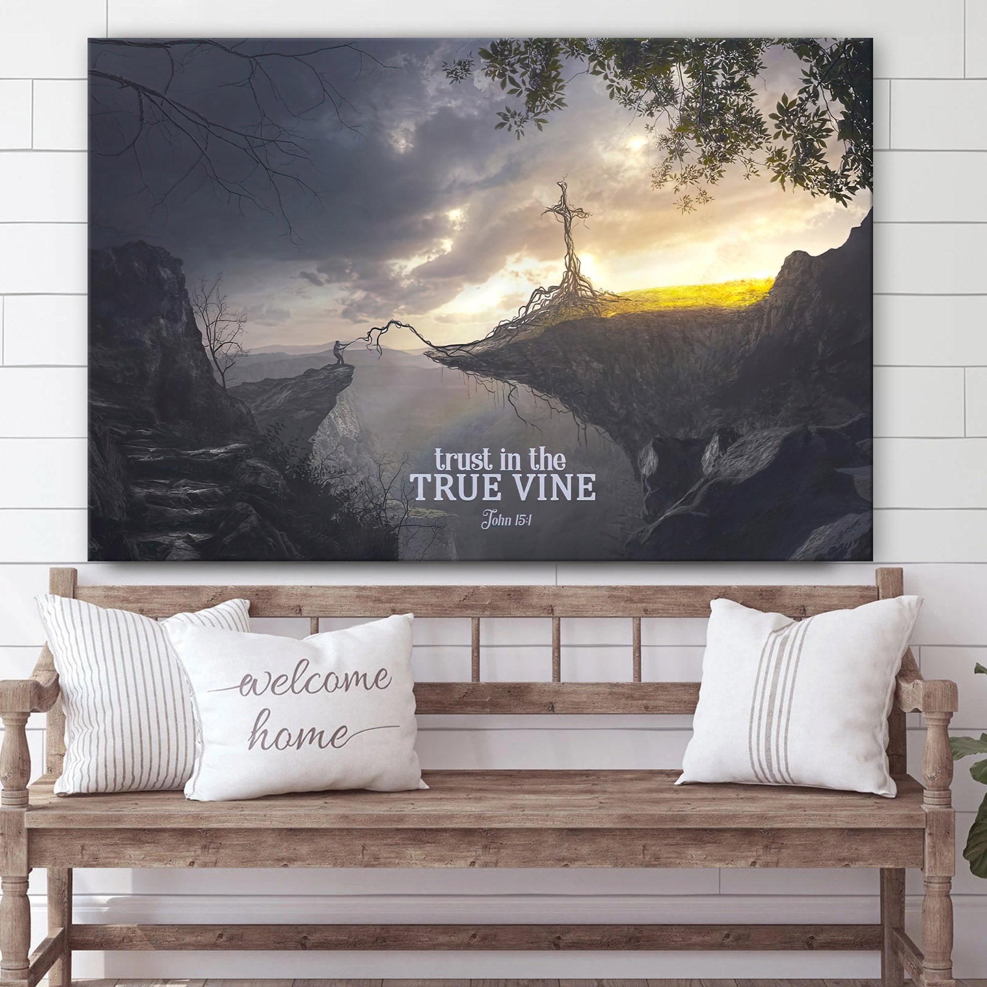 Trust In The True Vine John 15 1 Painting On Canvas – Religious Wall Art Canvas