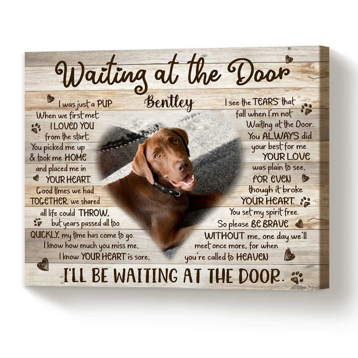 Waiting At The Door Personalized Pet Memorial Canvas Wall Art – Pet Memorial Gifts