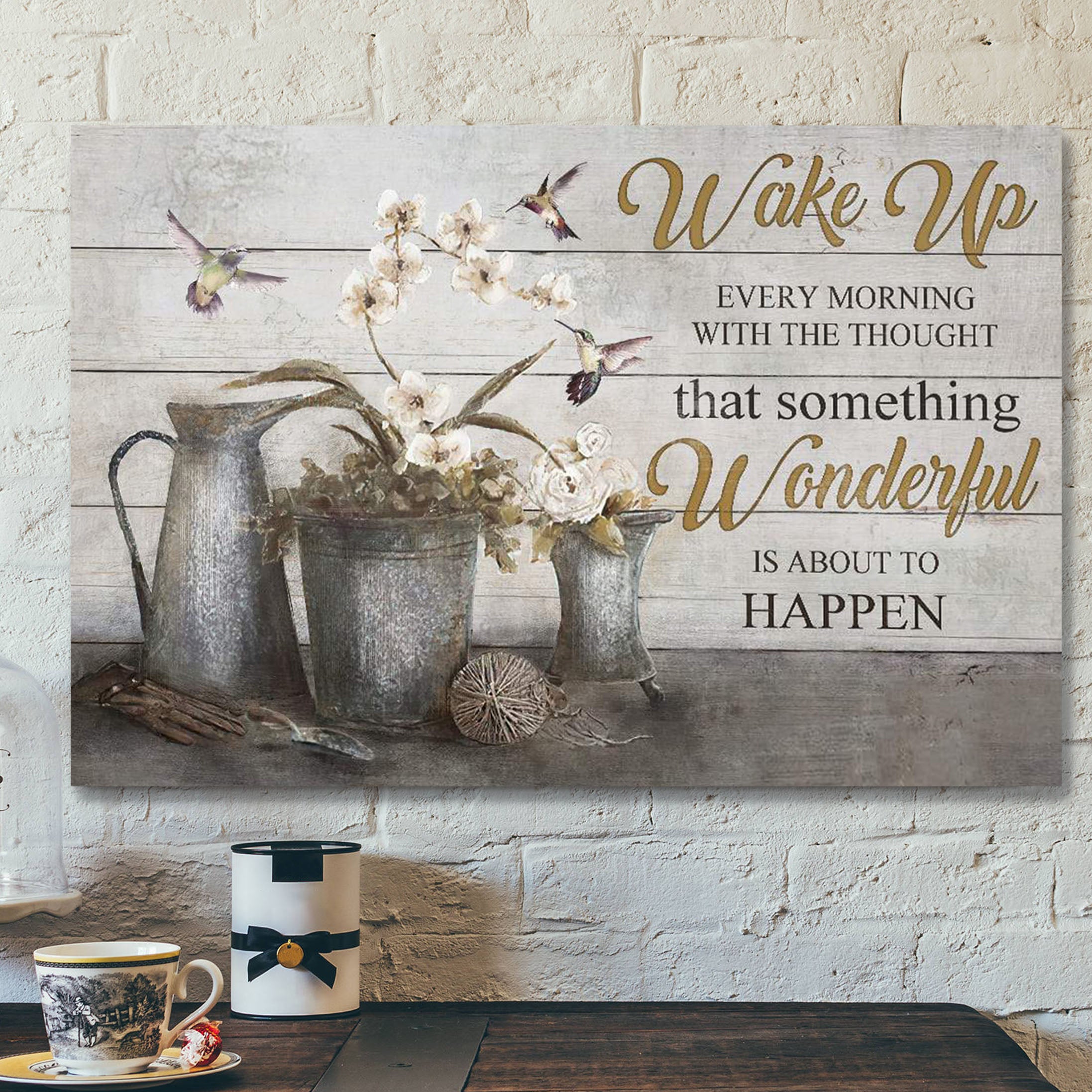 Wake Up Every Morning With The Thought That Something Wonderful Is About To Happen – Bible Verse Canvas – Scripture Canvas Wall Art