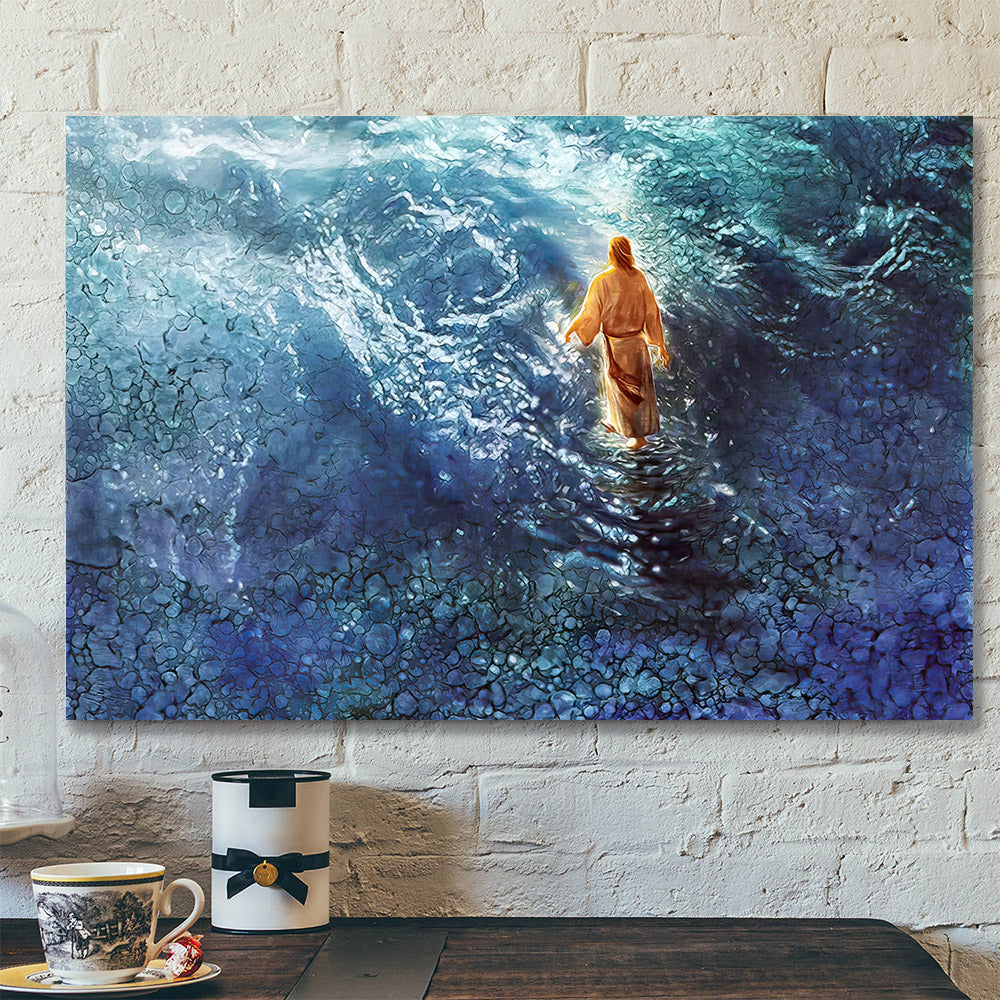 Walking On Water – Jesus Canvas Poster – Jesus Wall Art – Gift For Christian