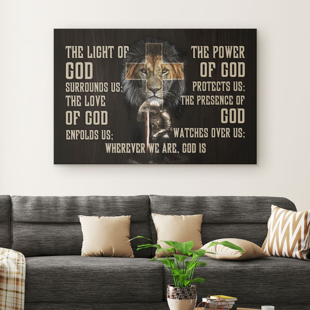 Warrior Lion Of Judah Canvas Warrior Prayer For Protection Wall Art Canvas Print – Religious Wall Decor