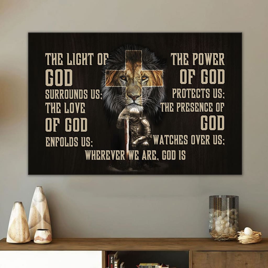 Warrior Lion Of Judah Canvas Warrior Prayer For Protection Wall Art Canvas Print – Religious Wall Decor