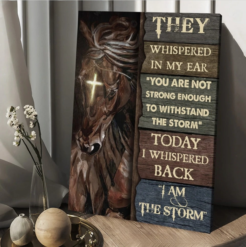 Watercolor Horse You’re Not Strong Enough To Withstand The Storm Canvas Wall Art – Christian Wall Posters – Religious Wall Decor