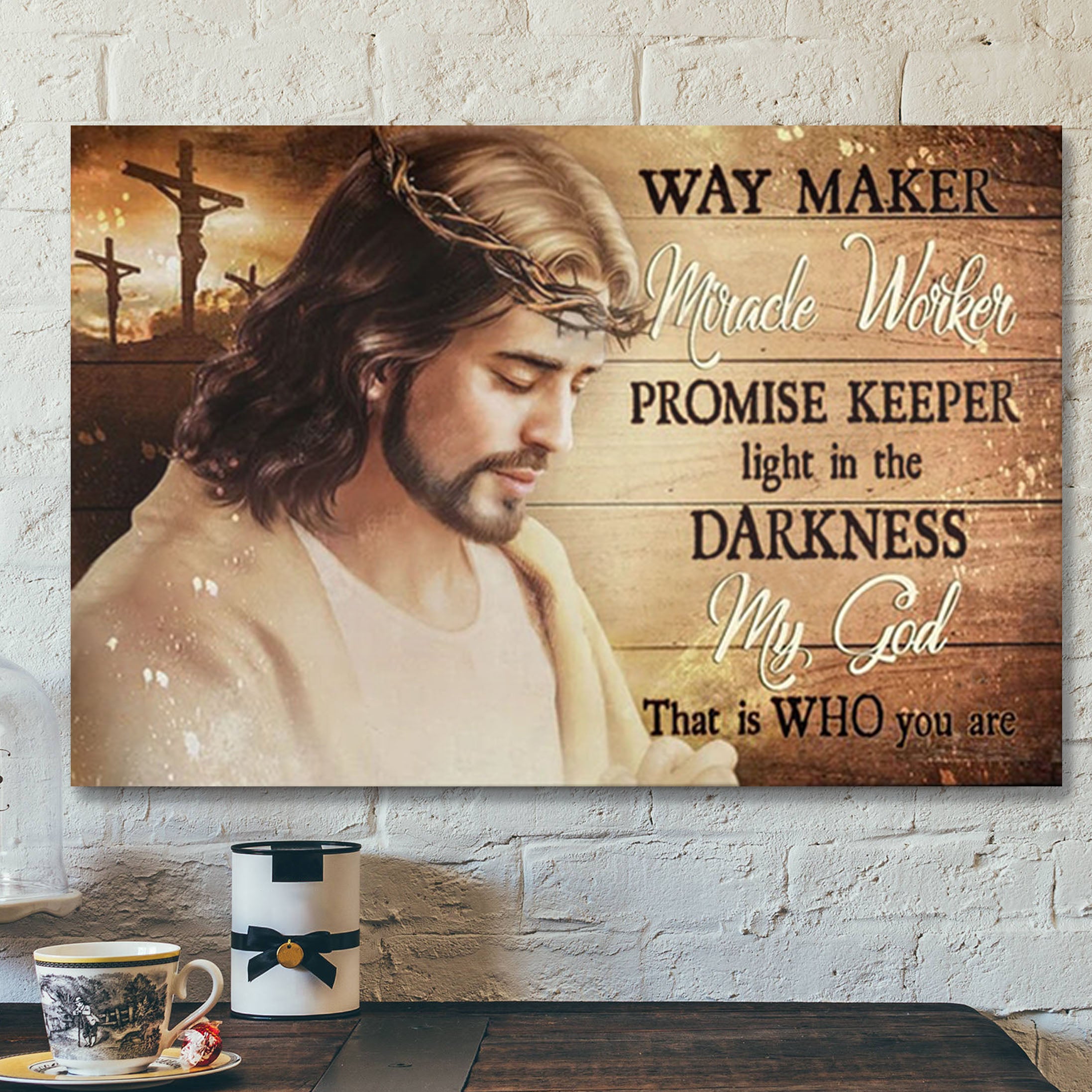 Way Maker Miracle Worker Canvas – Bible Verse Canvas Wall Art – Scripture Canvas