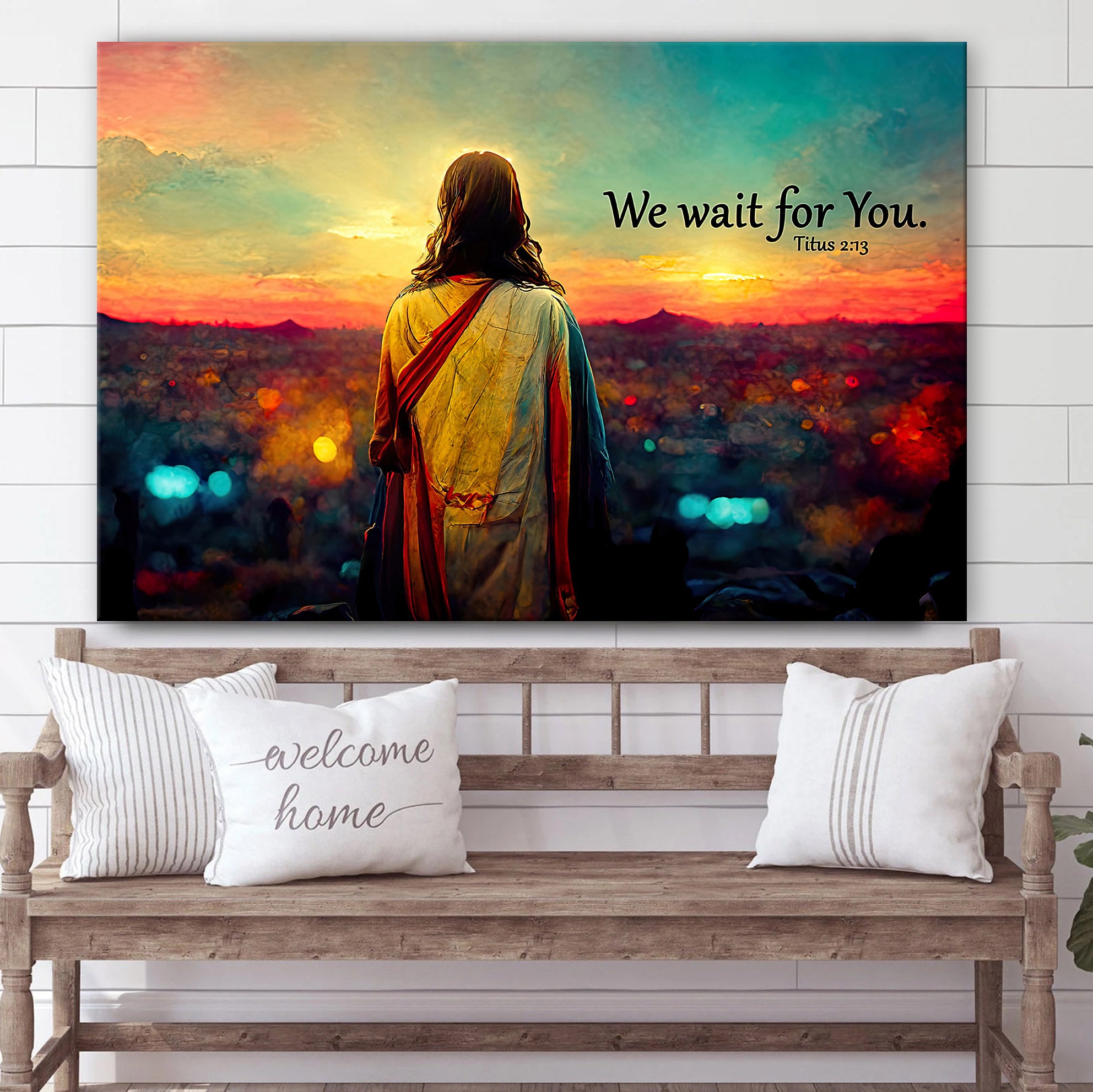 We Wait For You Titus 2 13 Religious Posters Christian Wall Art – Religious Wall Art Canvas