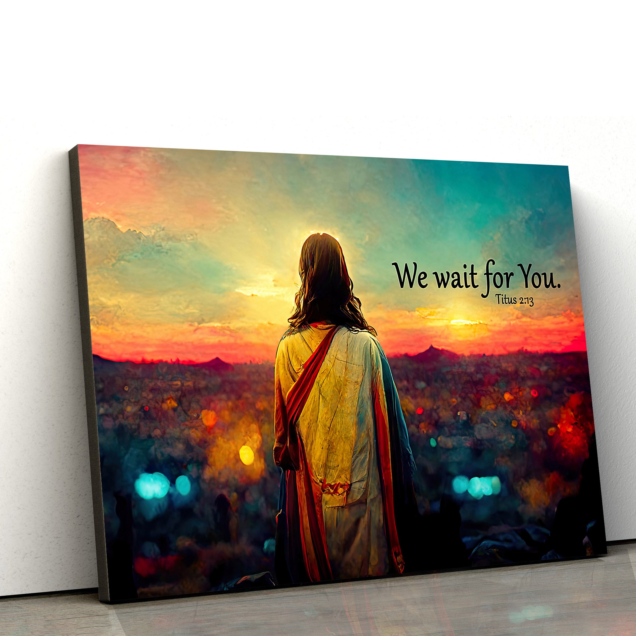 We Wait For You Titus 2 13 Religious Posters Christian Wall Art – Religious Wall Art Canvas