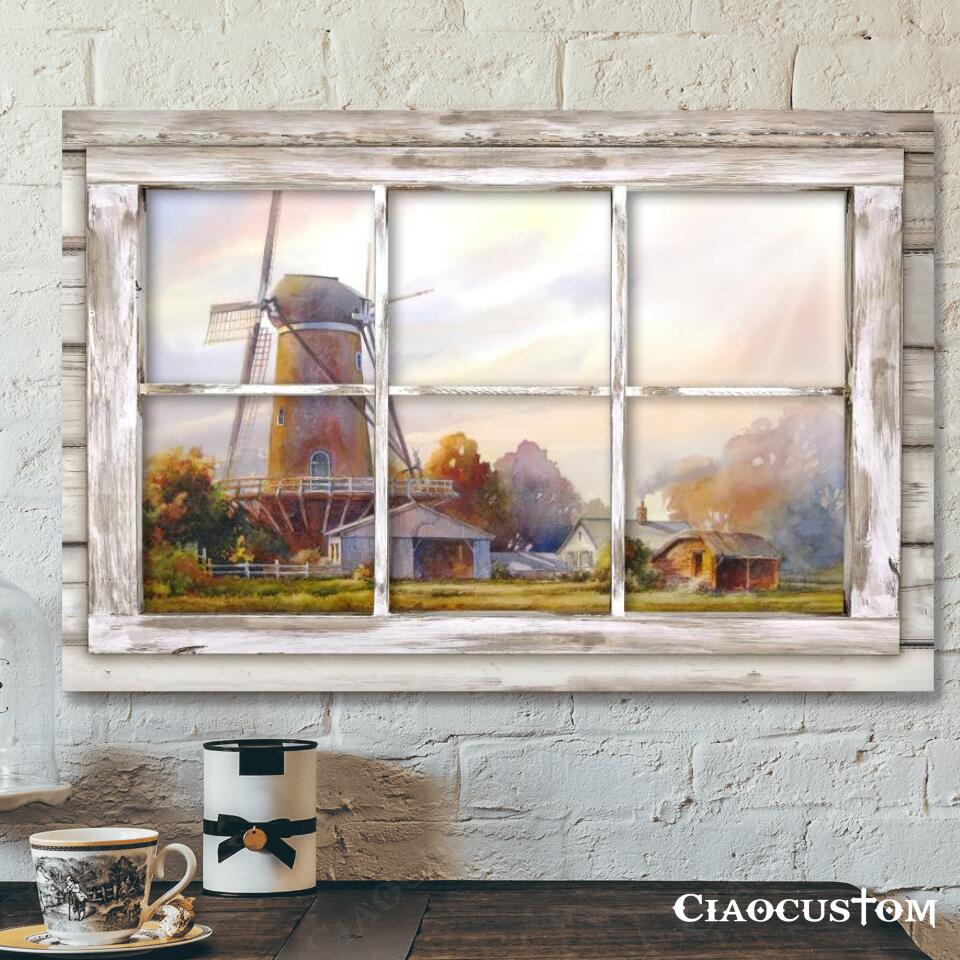 Windmills Painting – Jesus Poster – Jesus Canvas – Christian Canvas Wall Art – Christian Gift