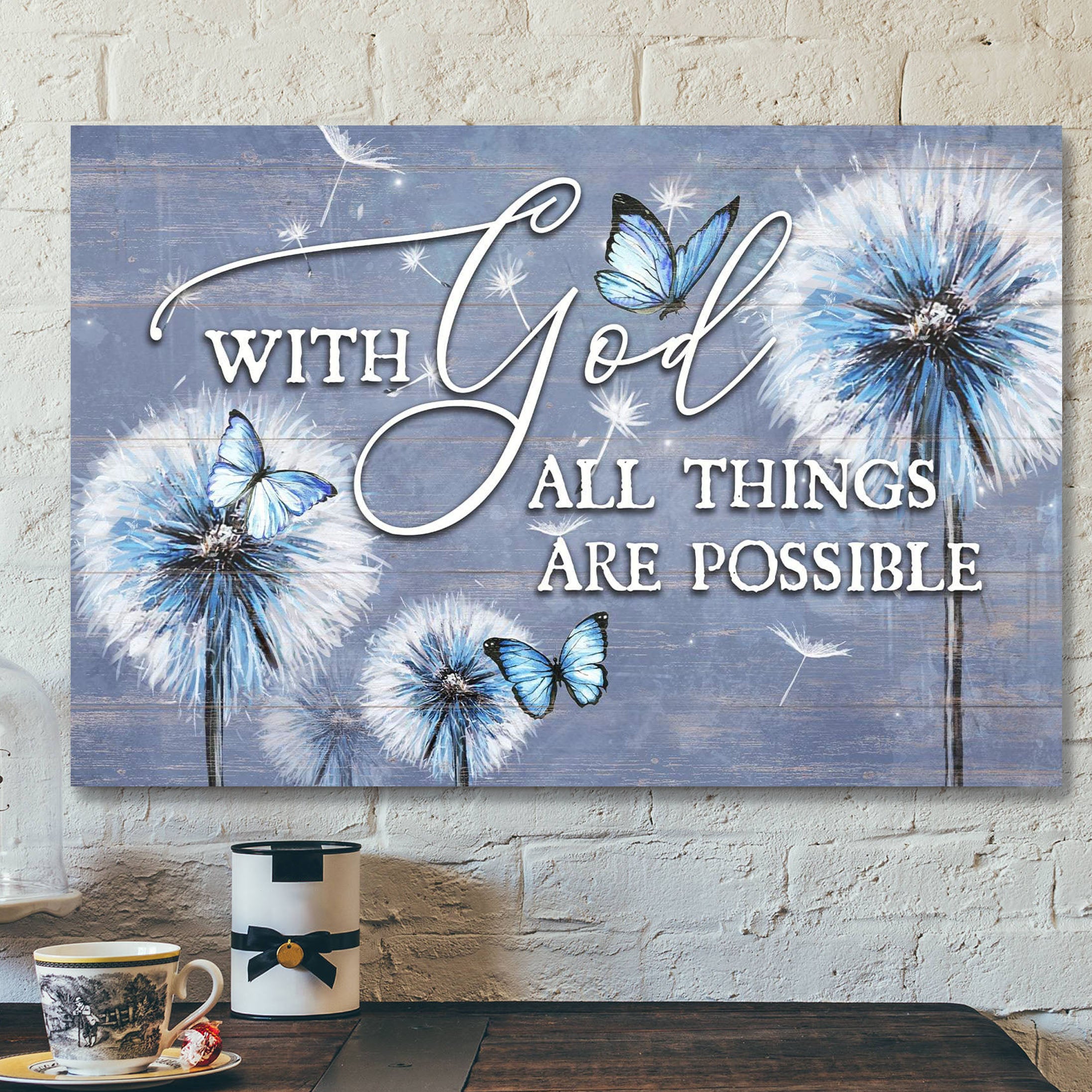 With God Every Are Possible – Bible Verse Canvas – Scripture Canvas Wall Art