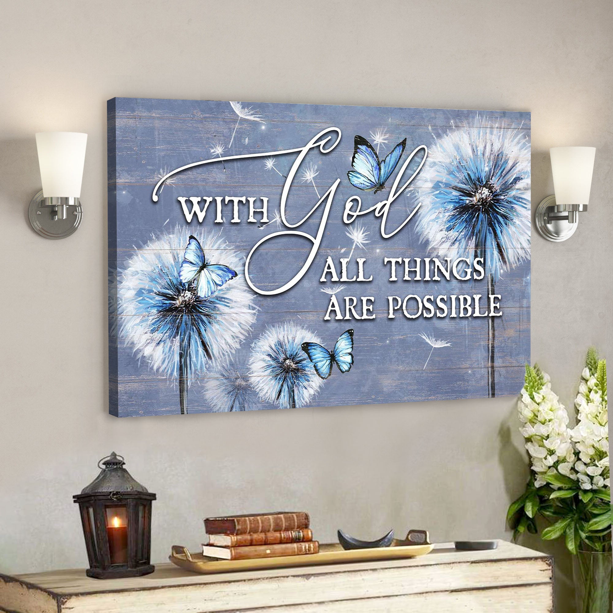 With God Every Are Possible – Bible Verse Canvas – Scripture Canvas Wall Art