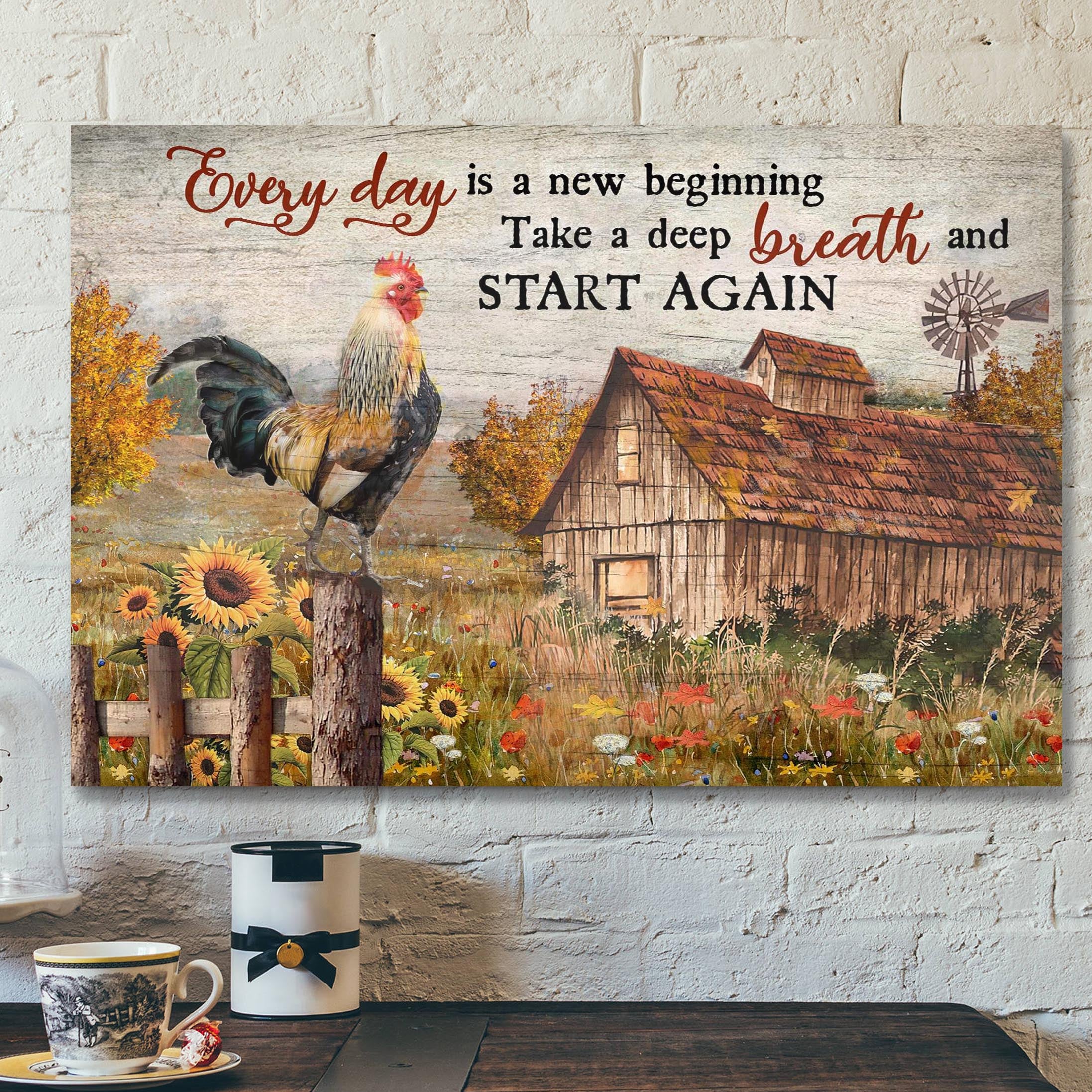 Wonderful Farm – Everyday Is A New Beginning Canvas Wall Art – Bible Verse Canvas