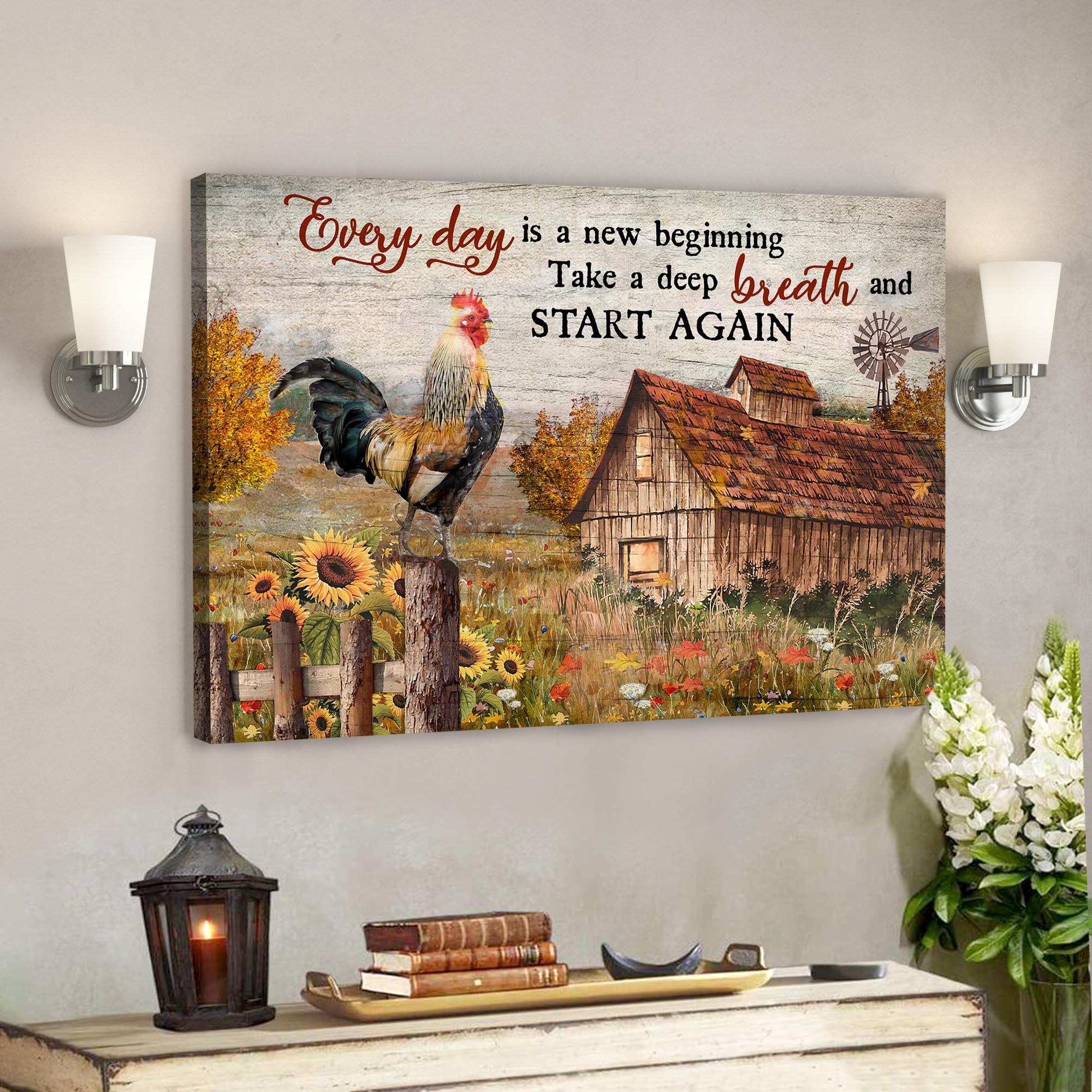 Wonderful Farm – Everyday Is A New Beginning Canvas Wall Art – Bible Verse Canvas