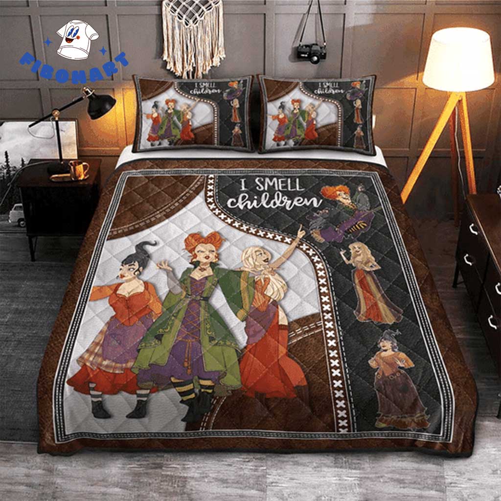 Hocus Pocus The Sanderson Sisters I Smell Children Halloween Bedding Set