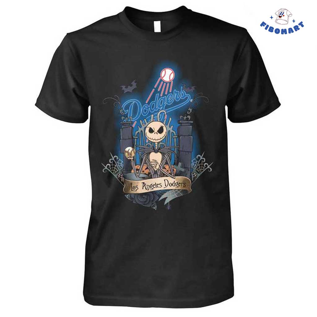 Jack Skellington Los Angeles Dodgers Baseball Halloween Shirts 1 1