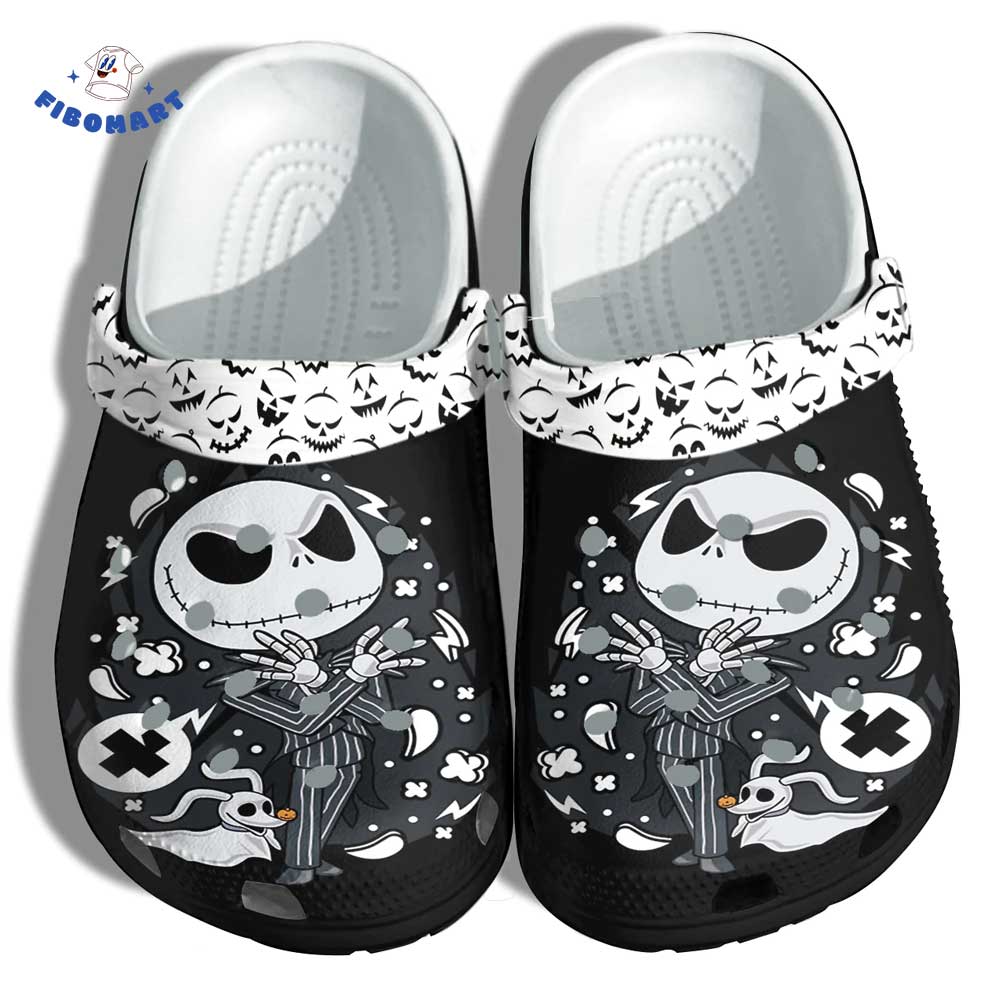 Gentle Jack Skellington And Zero Halloween Crocs 1