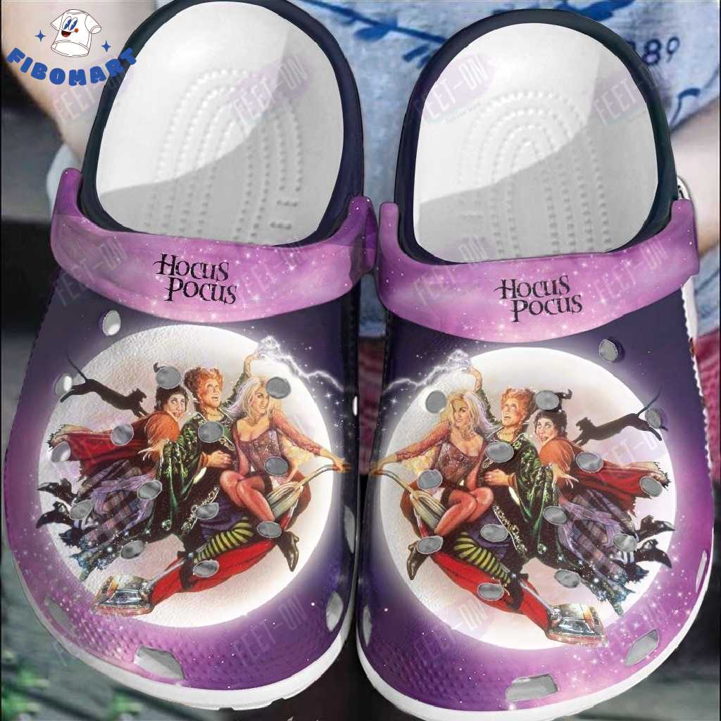 Hocus Pocus Sanderson Sisters Flying On Bloom Halloween Crocs 1
