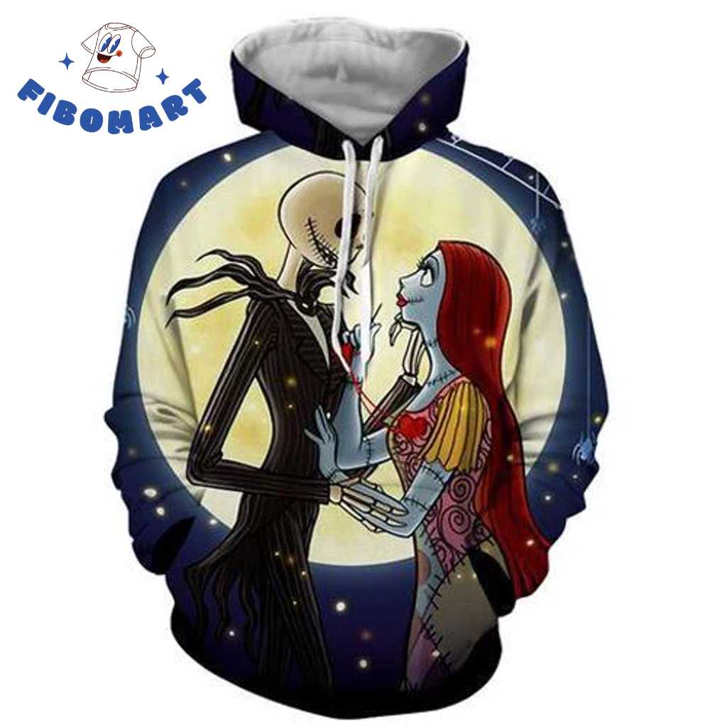 Jack Sally The Nightmare Before Christmas Halloween 3D Shirt 1