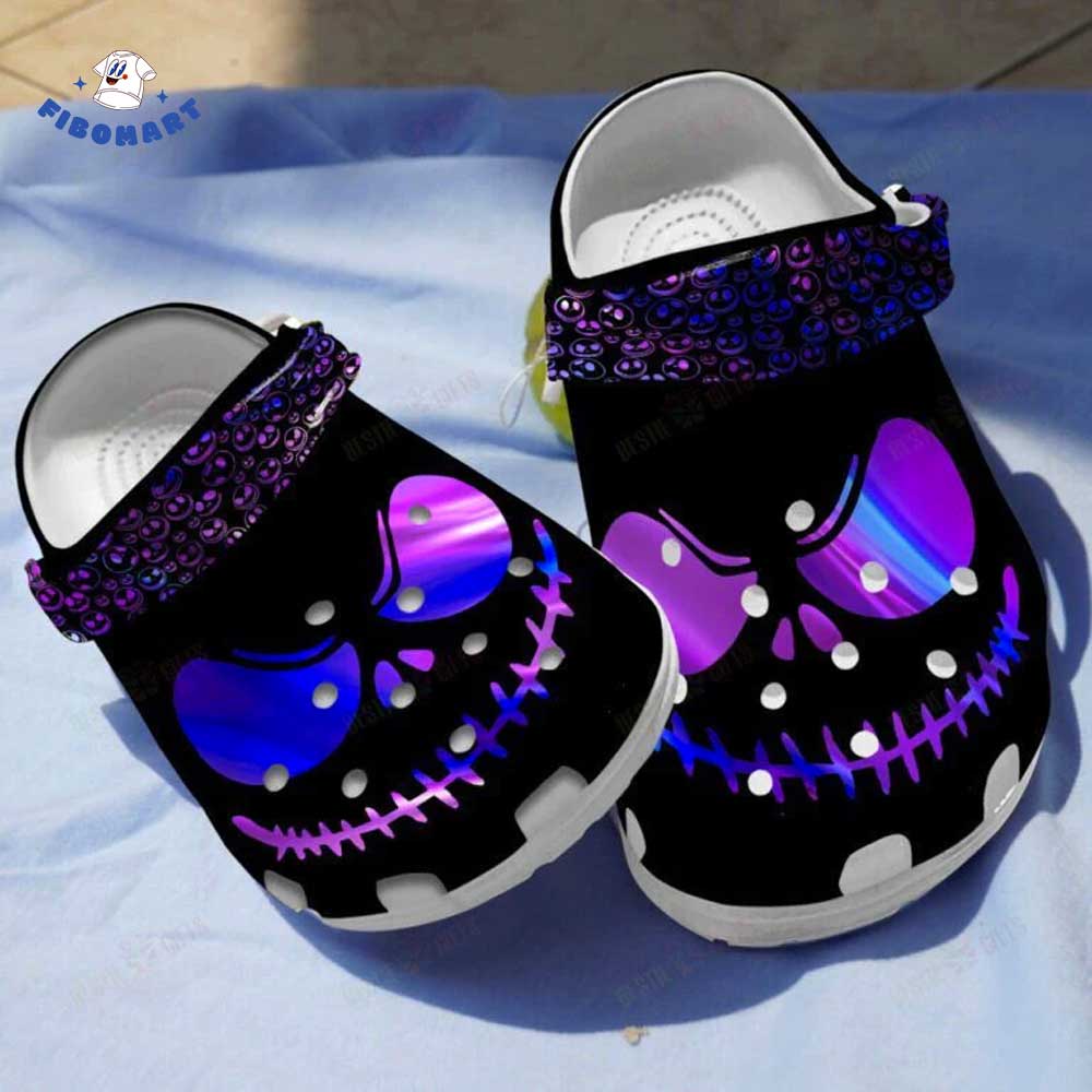 Screepy Jack Skeleton Face Pumpkin Halloween Crocs 1