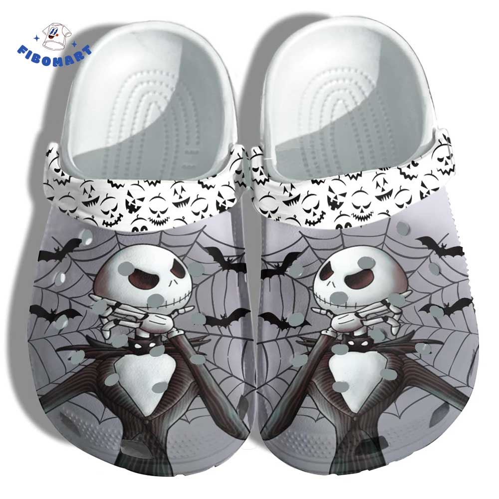 Thinking Jack Skeleton Spider Web Halloween Crocs Bat and Pumpkin 1