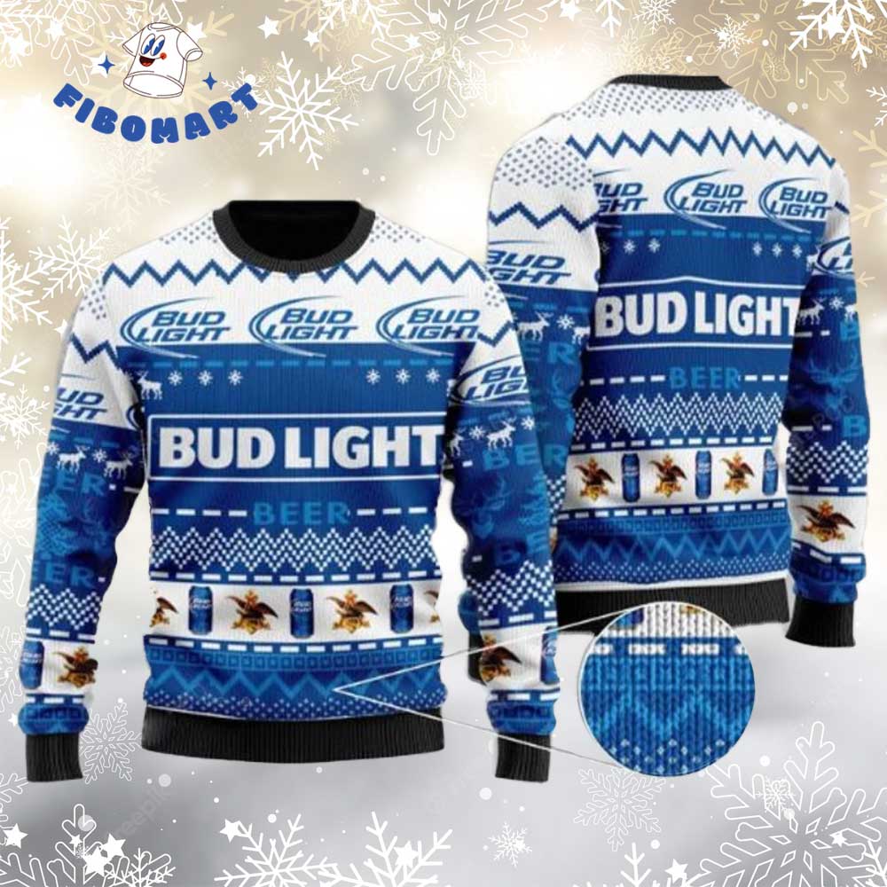 Bud Light Beer Ugly Christmas Sweater