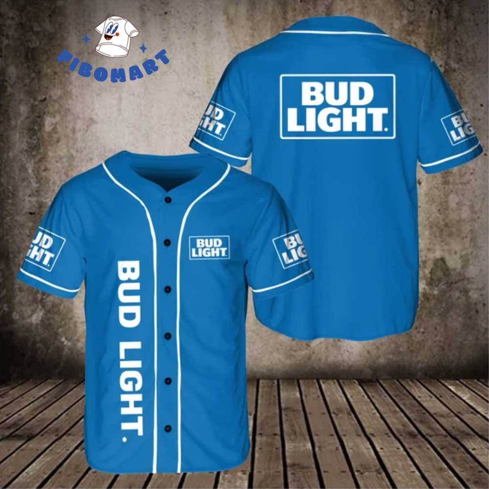 Bud Light Blue Color Baseball Jersey