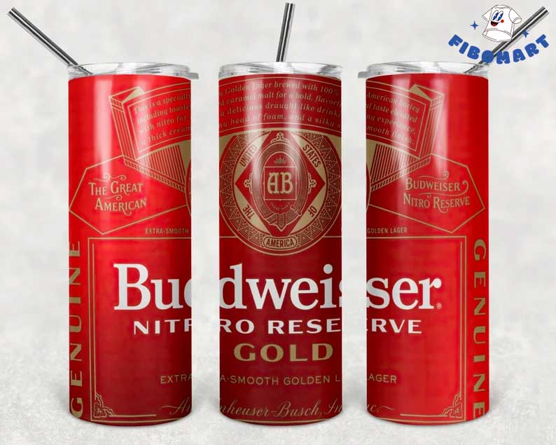 Budweiser Nitro Reserve Gold Skinny Tumbler