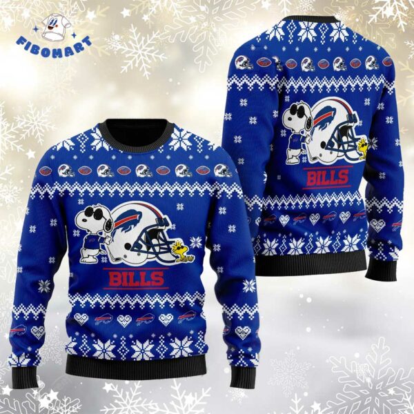 Buffalo Bills Snoopy Woodstock Football Helmet Ugly Christmas Sweater