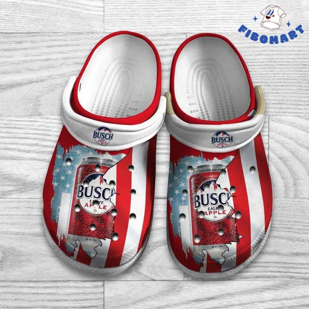 Busch Light Apple Can Mix American Flag Crocs