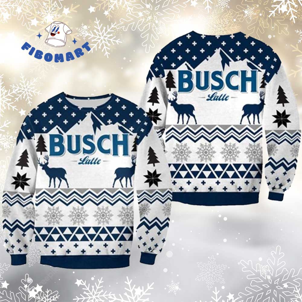 Busch Latte Reindeer Ugly Christmas Sweater