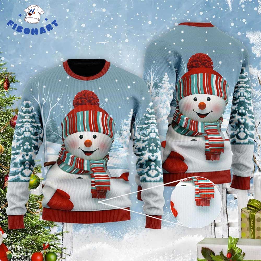 Cute Baby Snowman Smile Ugly Christmas Sweater