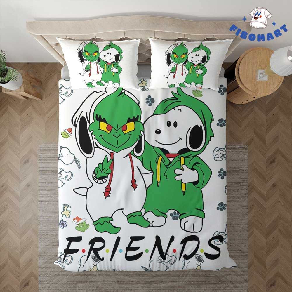 Friend Grinch And Snoopy Bedding Set