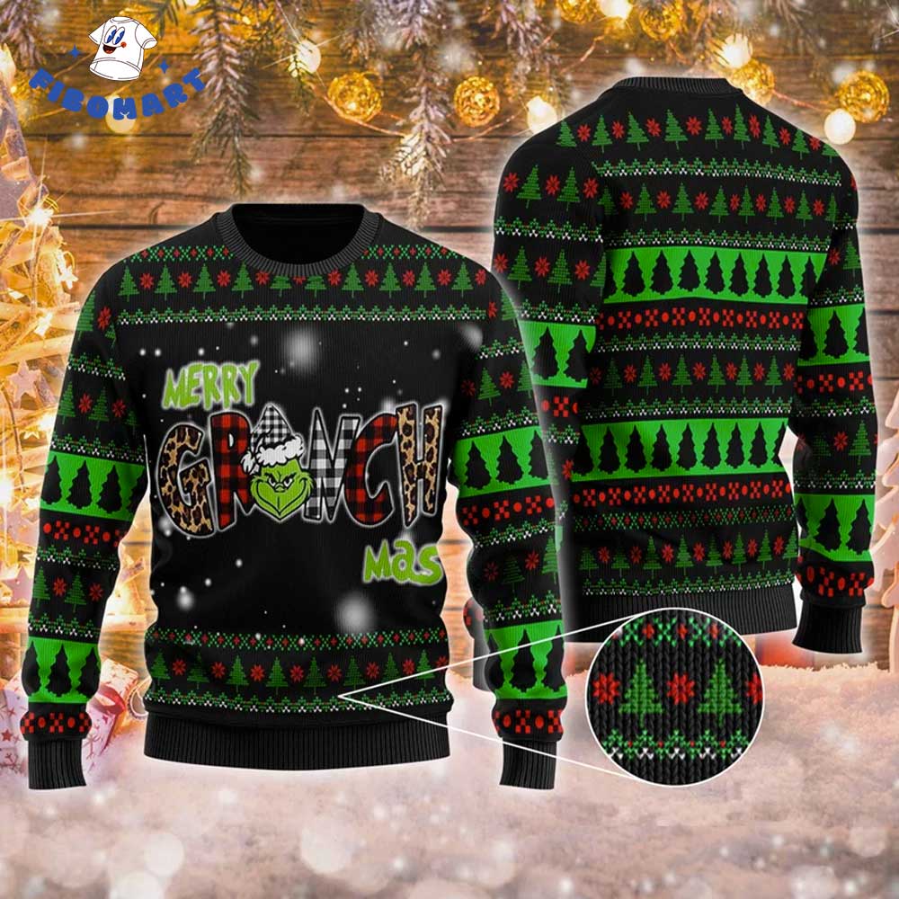 Merry Grinchmas Chistmas Tree Ugly Christmas Sweater
