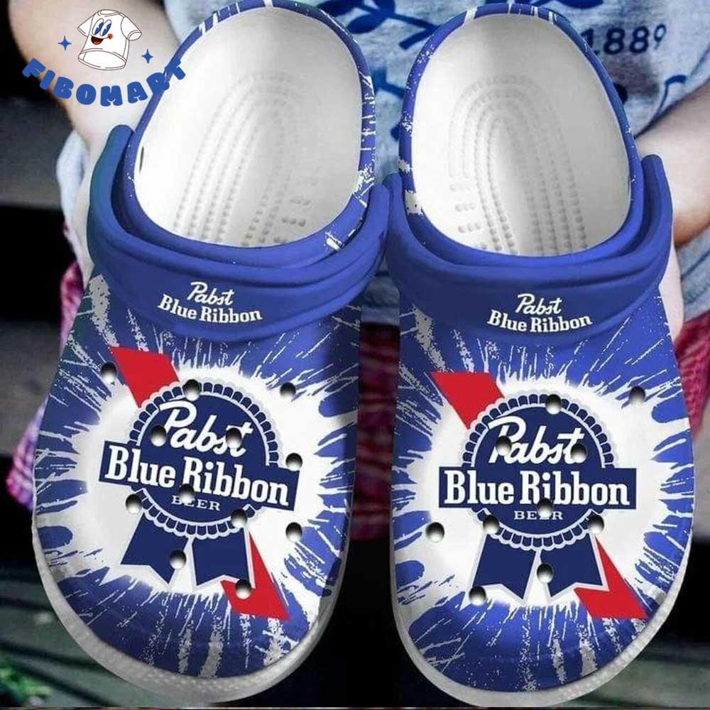 Pabst Blue Ribbon Beer Blue Color Crocs