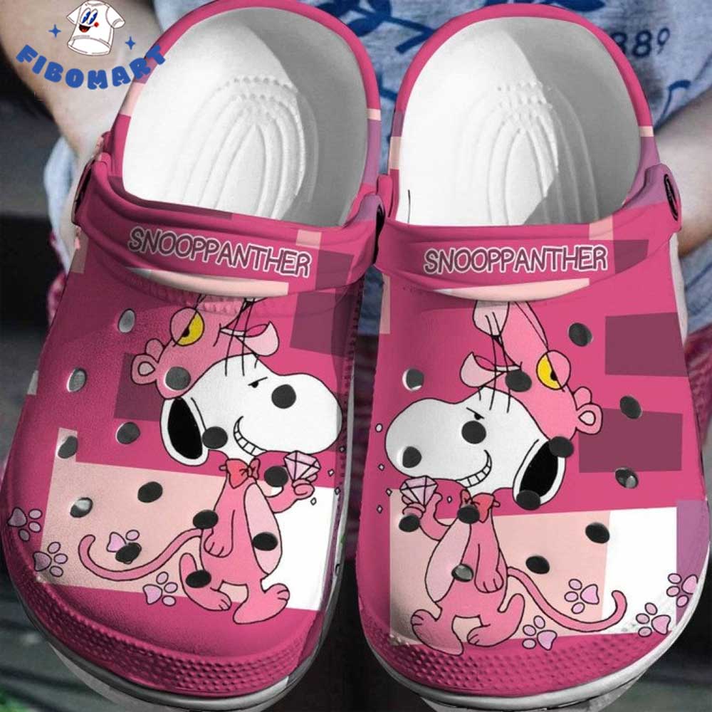 Pink Panther Snoopy Crocs
