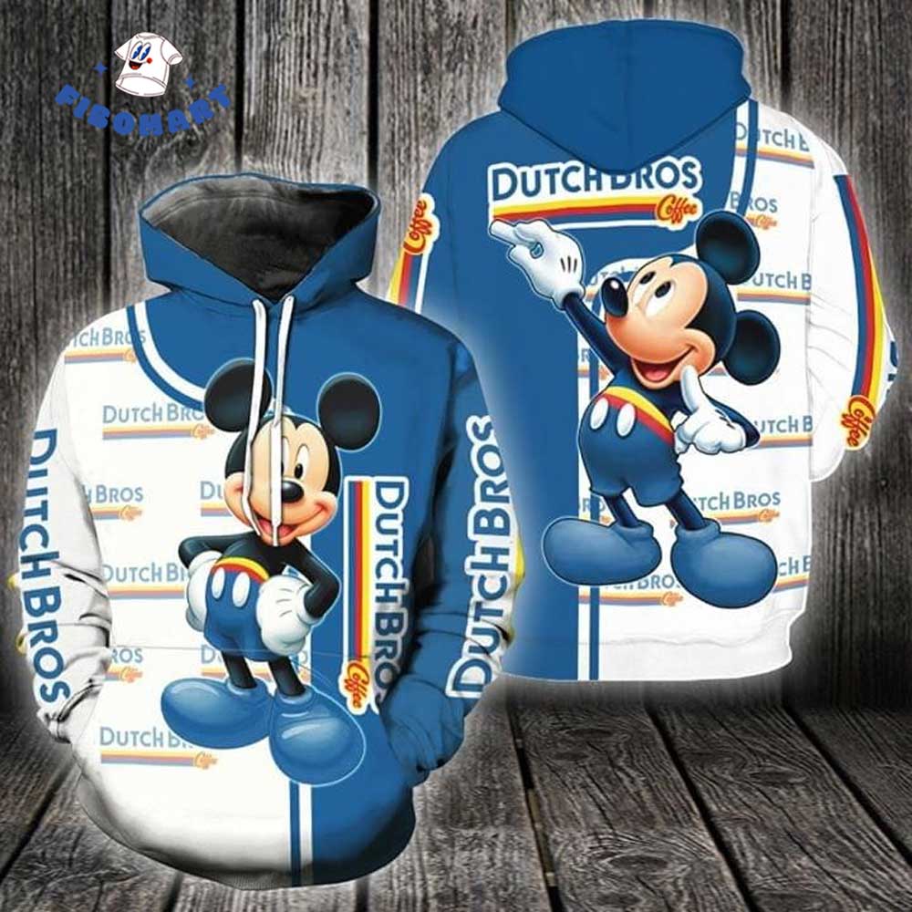 Smile Mickey Mouse Dutch Bros Coffee 3D Hoodie