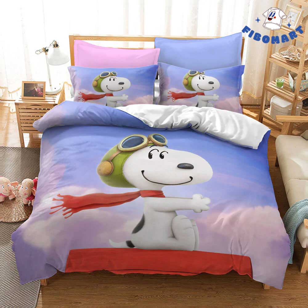 Smile Snoopy Flying Ace Bedding Set