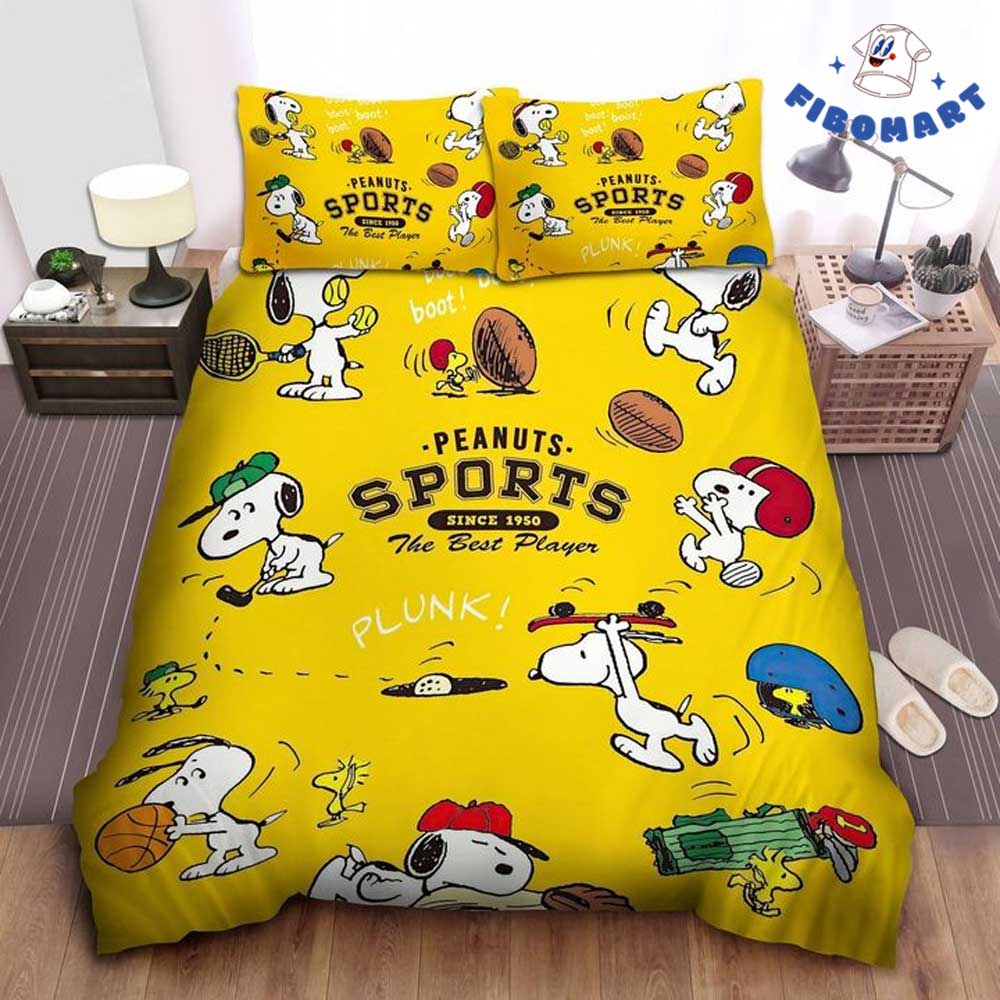 Snoopy Woodstock Playing Sports Bedding Set Peanuts Sport The Best Player